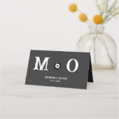 Retro Zwart Wit Vinyl Record Tafelnummer Plaatskaartje (Achterkant)