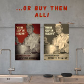 Retro  Zwart Wit WWII Voedsel Keuken Poster
