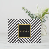 Retro zwart-witpatroon Glam gouden cadeaubon (Staand voorkant)