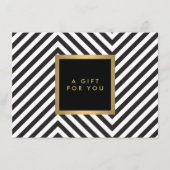 Retro zwart-witpatroon glamour gouden cadeaubon (Voorkant)