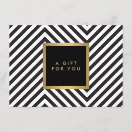 Retro zwart-witpatroon glamour gouden cadeaubon