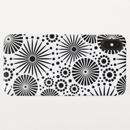 Retro zwart witte bloemen iPhone 5 Hoesje (Achterkant (horizontaal))