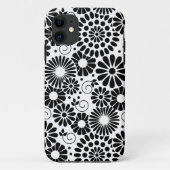 Retro zwart witte bloemen iPhone 5 Hoesje (Achterkant)
