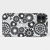 Retro zwart witte bloemen iPhone 5 Hoesje (Achterkant (horizontaal))