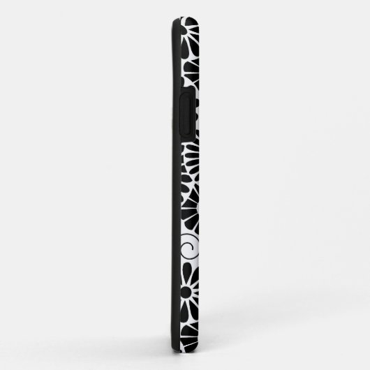 Retro zwart witte bloemen iPhone 5 Hoesje (Achterkant/rechts)