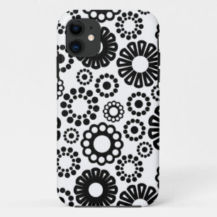 Retro zwart witte bloemen iPhone 5 Hoesje