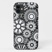 Retro zwart witte bloemen iPhone 5 Hoesje (Achterkant)