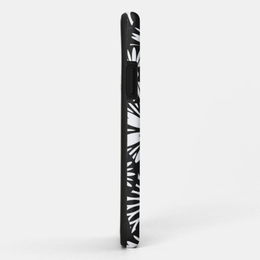 Retro zwart witte bloemen iPhone 5 Hoesje (Achterkant/rechts)