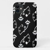 Retro zwart witte bloemen iPhone 5 Hoesje (Achterkant)