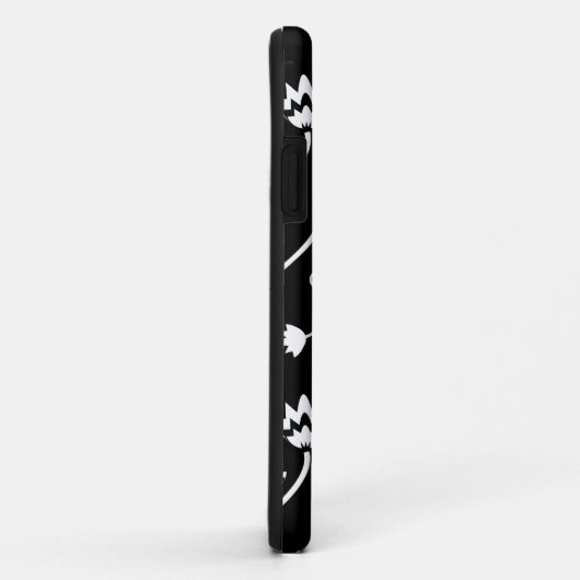 Retro zwart witte bloemen iPhone 5 Hoesje (Achterkant/rechts)