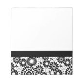 Retro zwart witte bloemen Notitieboek Notitieblok (Voorkant)