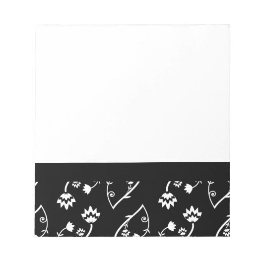Retro zwart witte bloemen Notitieboek Notitieblok (Voorkant)