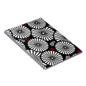Retro zwart witte bloemen Notitieboekje Notitieboek (Rechterzijde)
