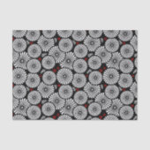 Retro zwart witte bloemen Tie Tissuepapier (Voorkant)