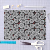 Retro zwart witte bloemen Tie Tissuepapier (Craft)