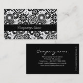 Retro zwart witte bloemen Visitekaartje (Voorkant / Achterkant)