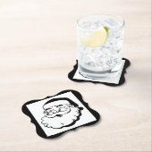 Retro Zwart-witte Kerstman Kartonnen Onderzetters (Insitu)