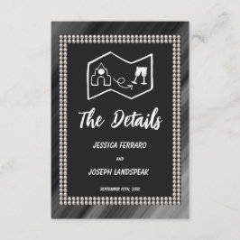 Retro Zwart & Witte Parels & Kaart