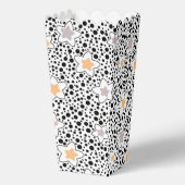 Retro zwart-witte stippen met sterren bedankdoosjes (Achterkant)