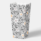 Retro zwart-witte stippen met sterren bedankdoosjes (Voorkant)