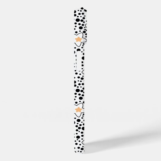 Retro zwart-witte stippen met sterren Case-Mate iPhone case (Achterkant / Rechts)