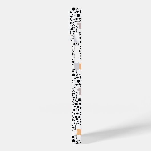 Retro zwart-witte stippen met sterren Case-Mate iPhone case (Achterkant / Links)