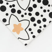 Retro zwart-witte stippen met sterren fleece deken (Hoek)