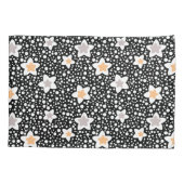 Retro zwart-witte stippen met sterren kussensloop (Achterkant)