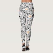 Retro zwart-witte stippen met sterren leggings (Achterkant)