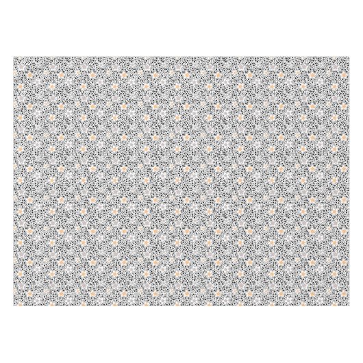 Retro zwart-witte stippen met sterren tafelkleed (Voorkant (Horizontaal))