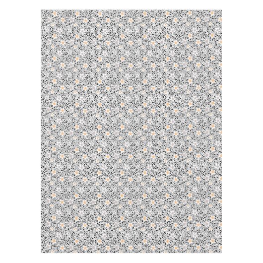 Retro zwart-witte stippen met sterren tafelkleed (Voorkant)