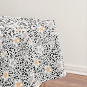 Retro zwart-witte stippen met sterren tafelkleed (Voorbeeld)