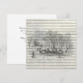 Retro |  zwart-witwintergebied feestdagenkaart (Voorkant / Achterkant)