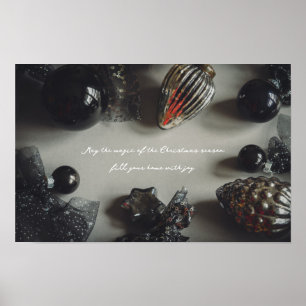 Retro Zwart Zilver Kerst Decoraties
