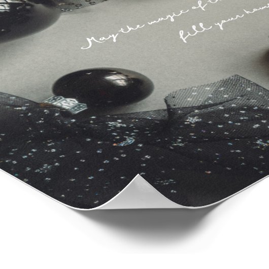 Retro Zwart Zilveren Kerst Decoraties (Hoek)