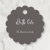 Retro Zwart Zilveren Kerst Decoraties Bedankjes Labels (Achterkant)