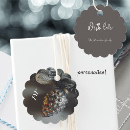 Retro Zwart Zilveren Kerst Decoraties Bedankjes Labels