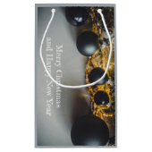 Retro Zwart Zilveren Kerst Decoraties Klein Cadeauzakje (Achterkant)