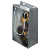 Retro Zwart Zilveren Kerst Decoraties Klein Cadeauzakje (Voorkant Gekanteld)