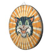 Retro  zwarte Cat dartbord (Voorkant Rechts)