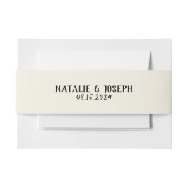 Retro zwarte crème hand geschreven unieke vet brui uitnodigingen wikkel