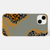 Retro zwarte en gele luipspafdruk op grijs Case-Mate iPhone case (Achterkant (horizontaal))