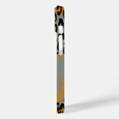 Retro zwarte en gele luipspafdruk op grijs Case-Mate iPhone case (Achterkant / Links)