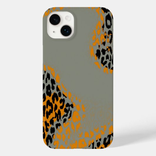 Retro zwarte en gele luipspafdruk op grijs Case-Mate iPhone case (Achterkant)