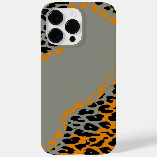 Retro zwarte en gele luipspafdruk op grijs Case-Mate iPhone case (Achterkant)