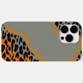 Retro zwarte en gele luipspafdruk op grijs Case-Mate iPhone case (Achterkant (horizontaal))
