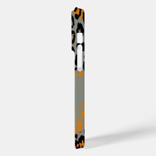 Retro zwarte en gele luipspafdruk op grijs Case-Mate iPhone case (Achterkant / Links)