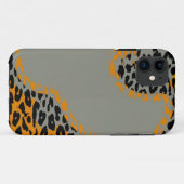 Retro zwarte en gele luipspafdruk op grijs Case-Mate iPhone case (Achterkant (horizontaal))