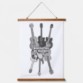 Retro-zwarte en witte gitaren voor gitaristen hangend wandkleed (Voorkant)