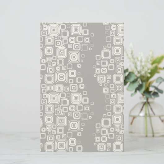 Retro zwarte en witte vierkantjes briefpapier (Staand voorkant)